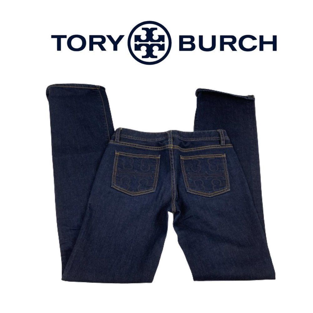 Tory Burch Classic Tory Boot Jeans. Sz 25